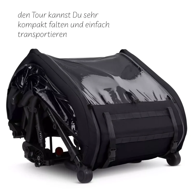 Fahrradanhänger Tour mit 2 Komfortsitzen und Lufträdern - Black – Bild 22