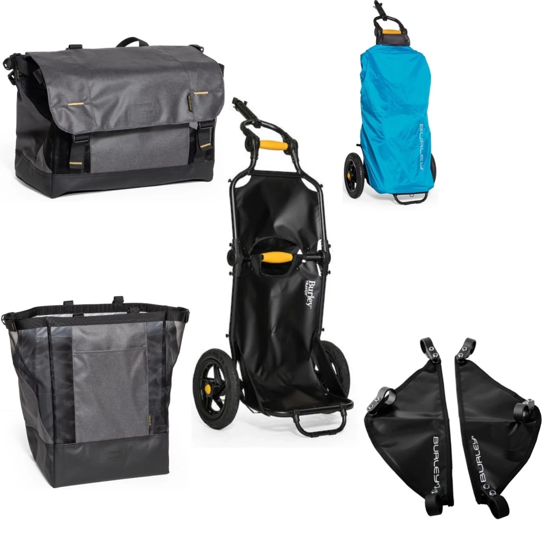 Transportanhänger-Set BURLEY Travoy schwarz "Supermarkt-Einkaufs-Set"