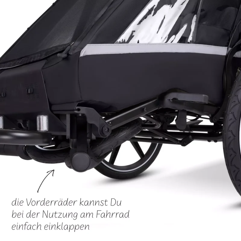 Fahrradanhänger Tour mit 2 Komfortsitzen und Lufträdern - Black – Bild 13